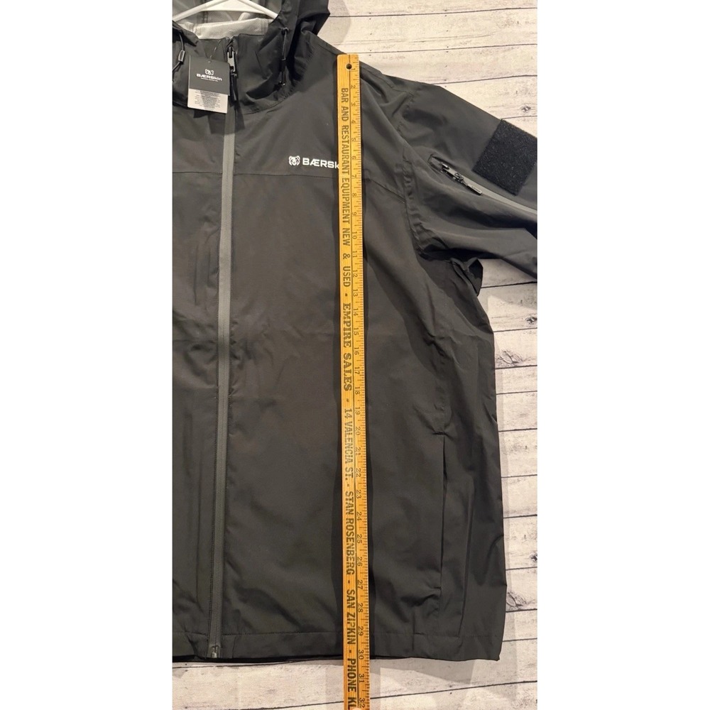 Baerskin Tactical Rain Jacket Mens Sz XL Black Waterproof Hooded Lightweight - Picture 16 of 16